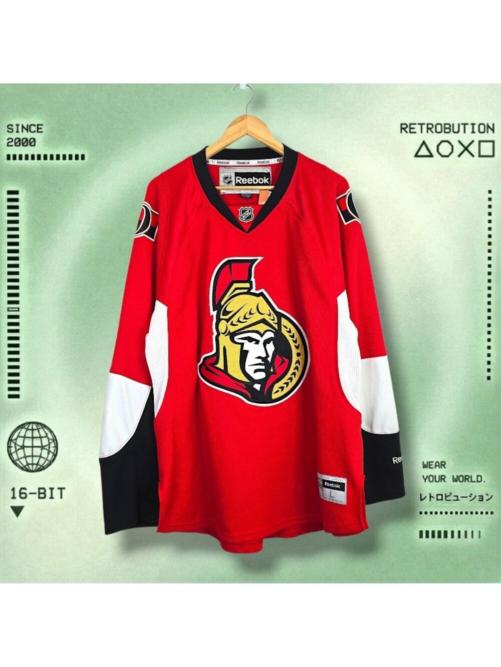 Vintage Ottawa Senators Reebok NHL Jersey Red Size L